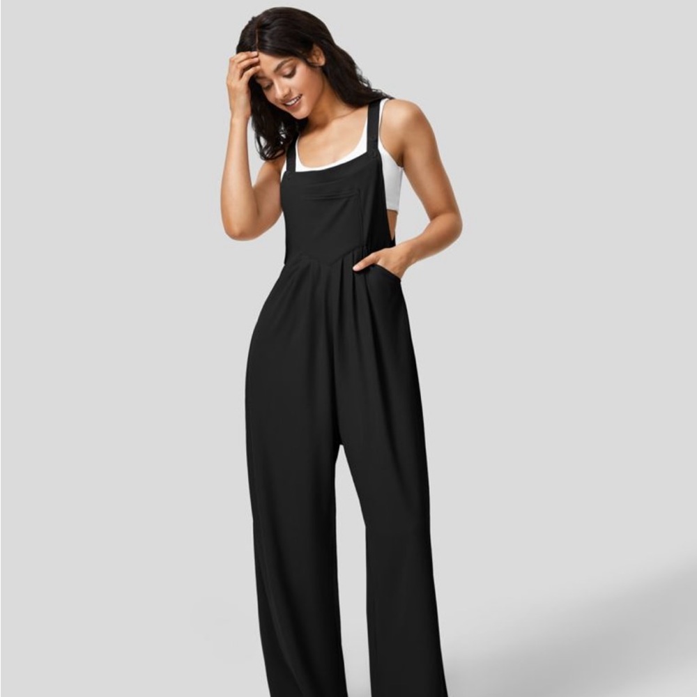 Halara Adjustable Strap Waffle Casual Overalls